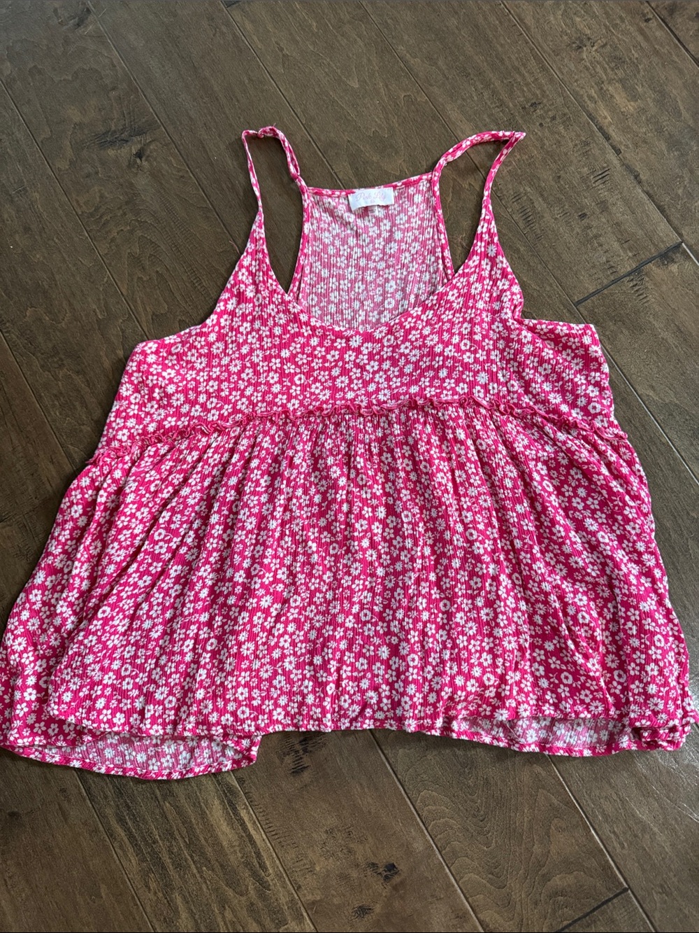 Pink Lily Pink Floral Babydoll Camisole